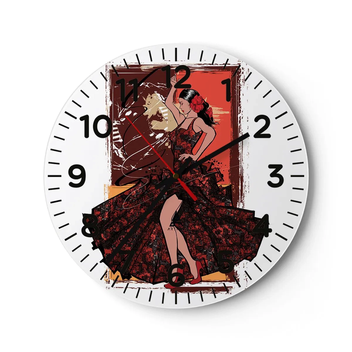 Reloj de pared - Reloj de vidrio - El ritmo del corazón - 40x40 cm