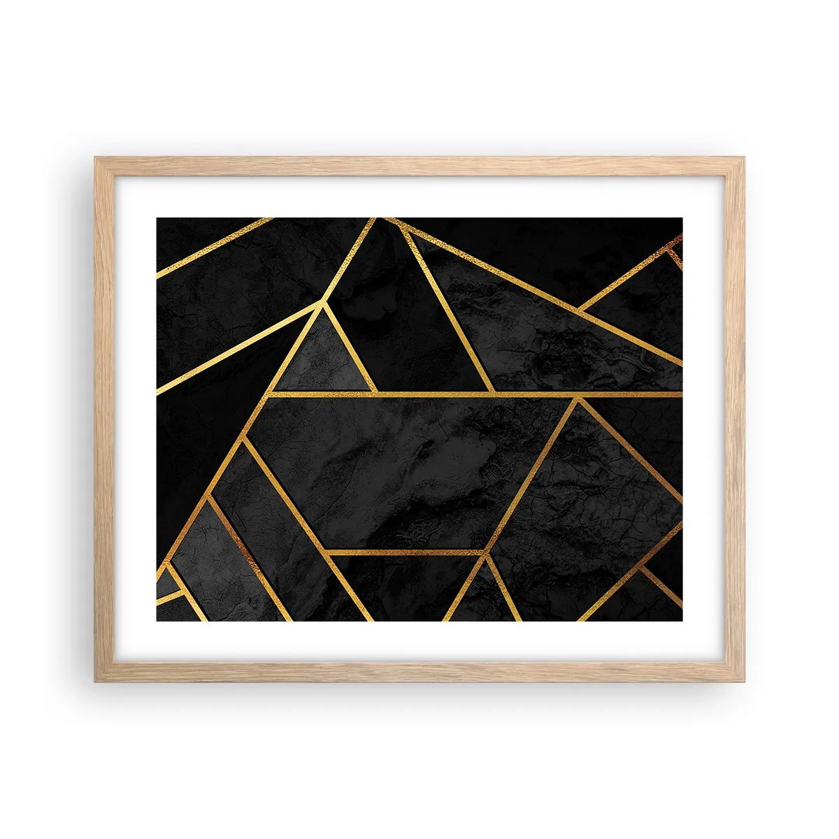 Póster en marco roble claro - Oscuridad y brillo - 50x40 cm