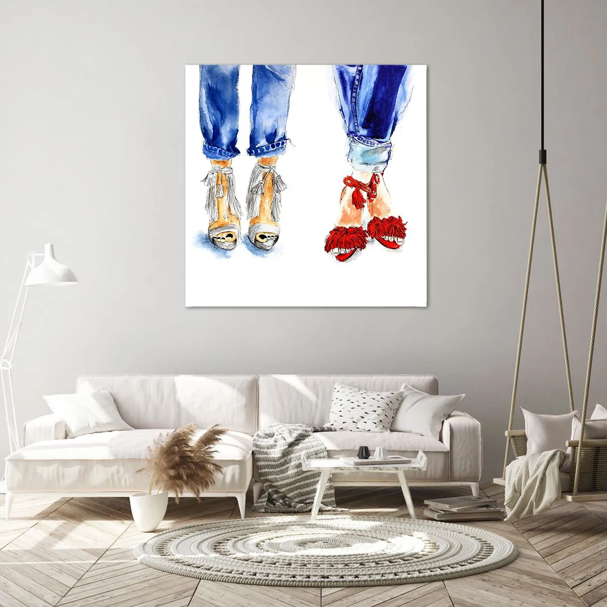 Cuadro sobre lienzo - Impresión de Imagen - ¿Por qué no vamos a dar un paseo? - 70x70 cm