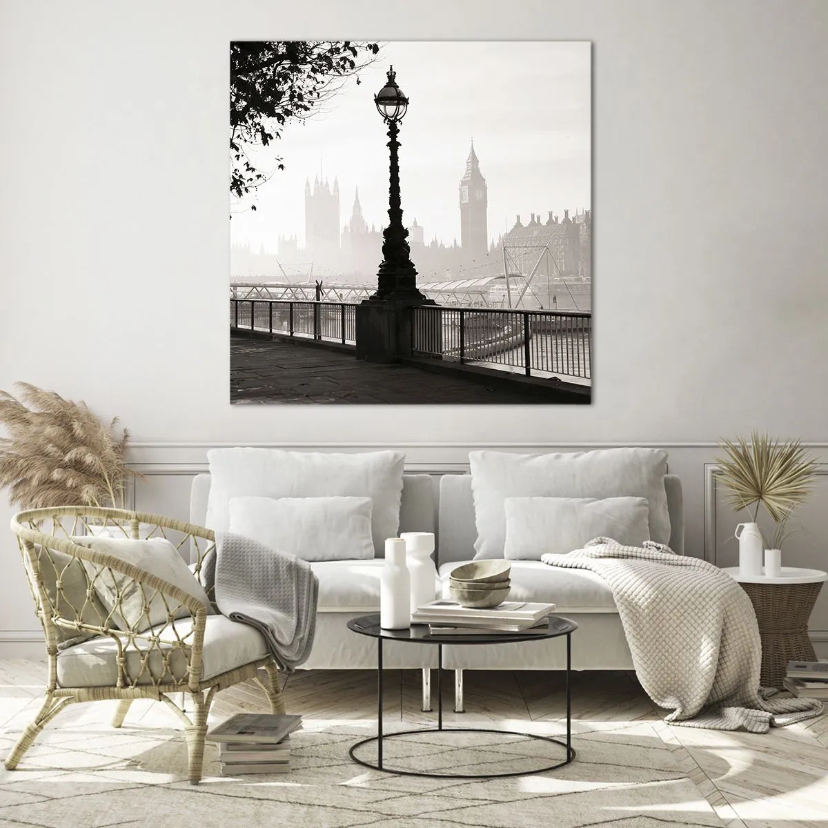 Cuadro sobre vidrio - Impresiones sobre Vidrio - La mañana de Londres - 50x50 cm