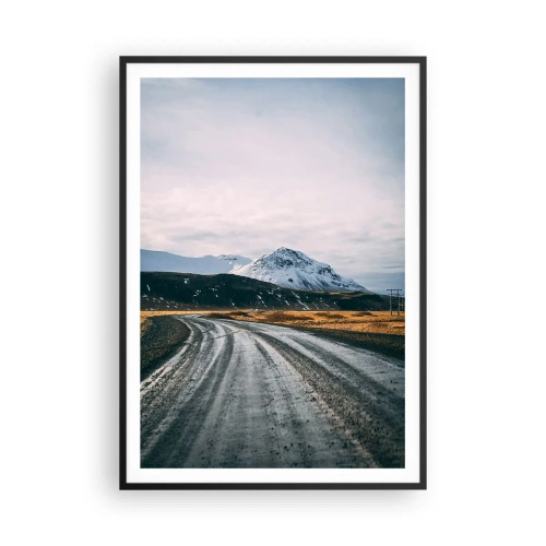 Póster en marco negro - En el ambiente islandés - 70x100 cm