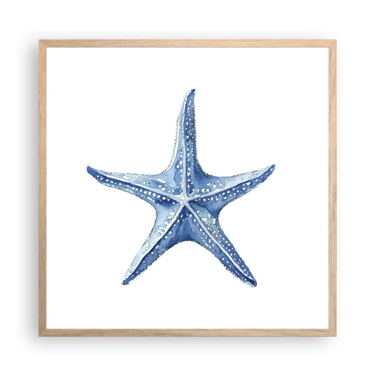 Póster en marco roble claro - Estrella de mar - 60x60 cm