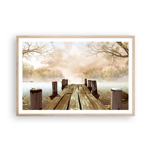 Póster en marco roble claro - La leve tristeza del otoño - 91x61 cm