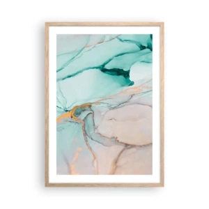 Póster en marco roble claro - Danza de formas y colores - 50x70 cm