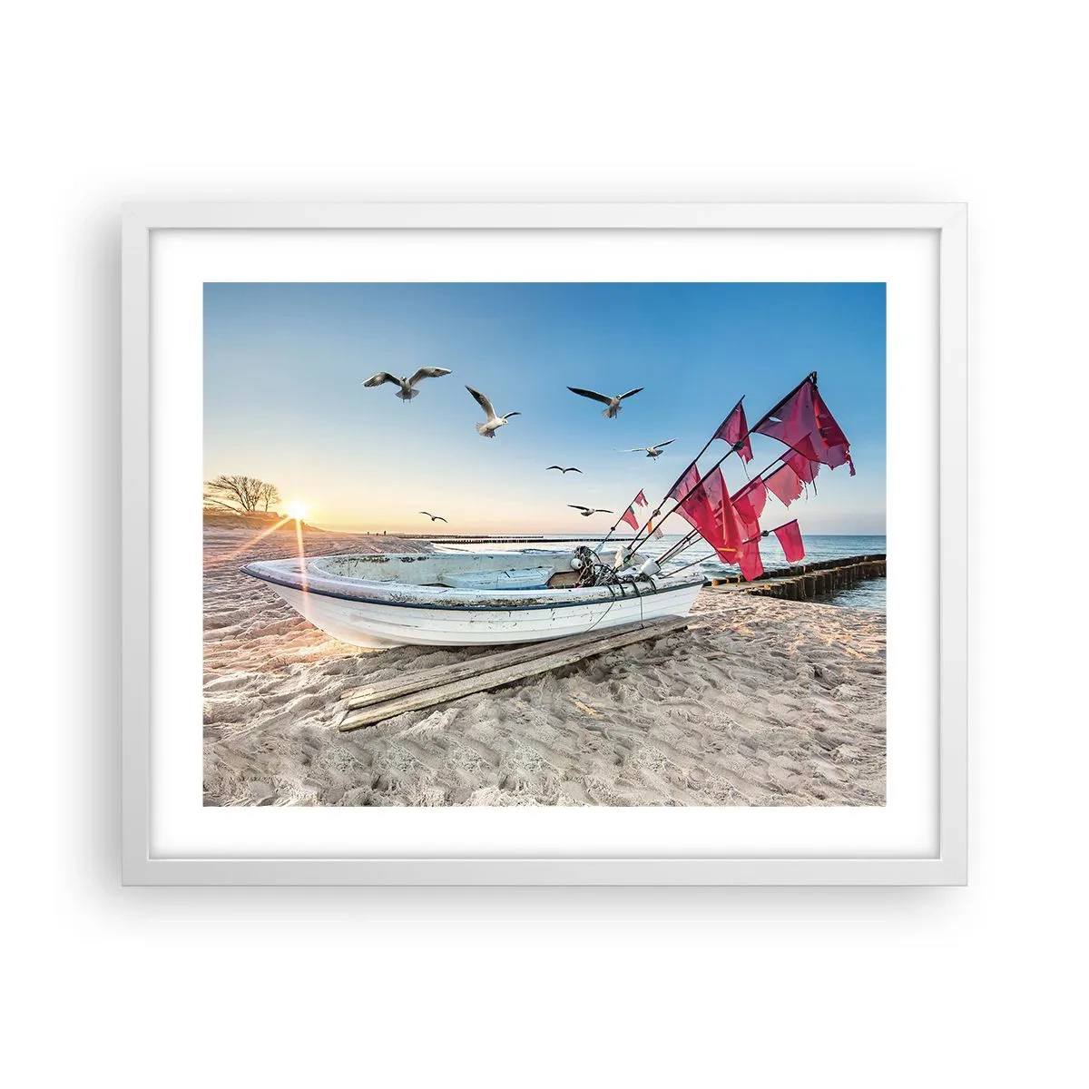 Póster en marco blanco - Un merecido descanso - 50x40 cm