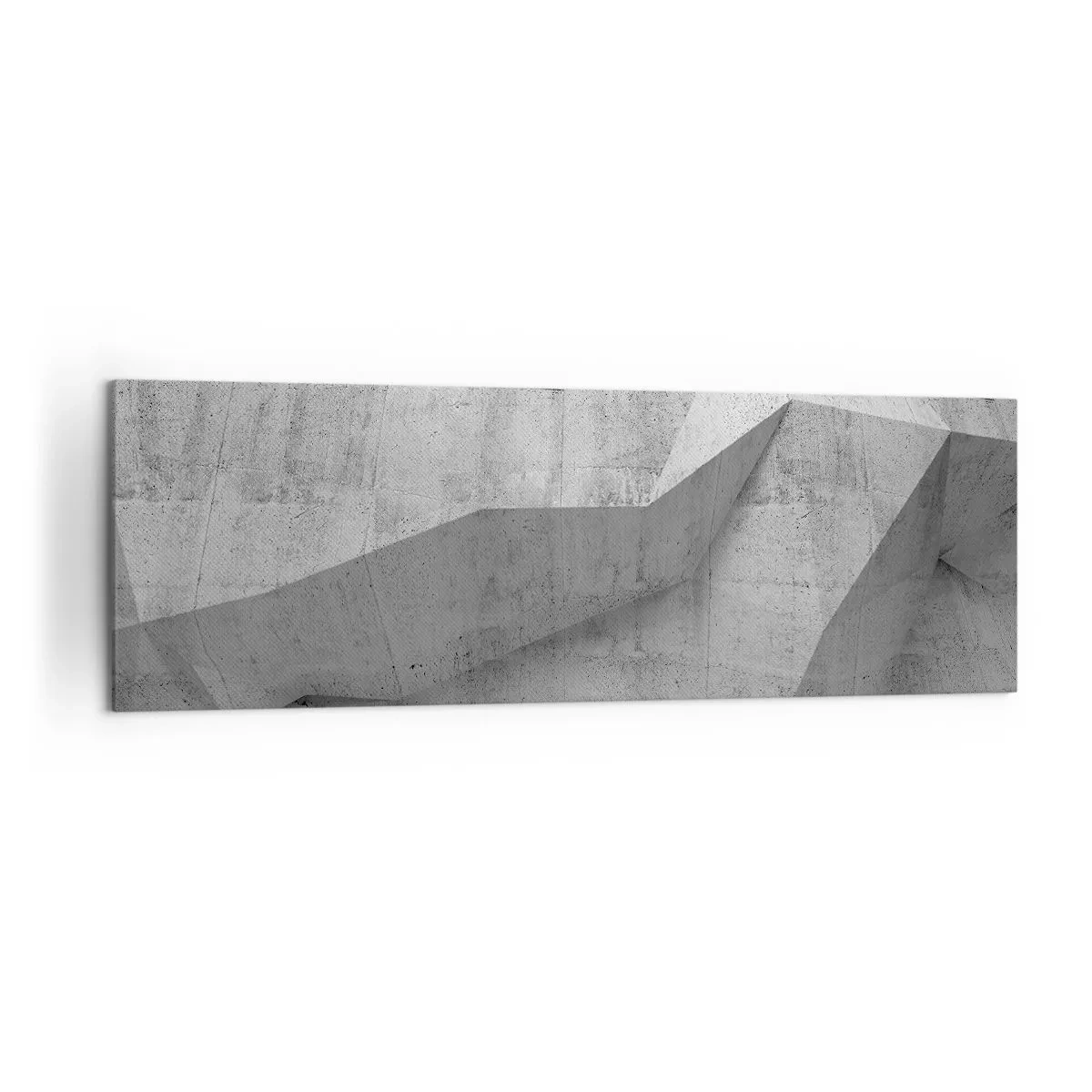 Cuadro sobre lienzo - Impresión de Imagen - Formas geométricas de hormigón en gris - 160x50cm - Un verdadero desafío - Decoración de pared moderna para salón y dormitorio ARTTOR