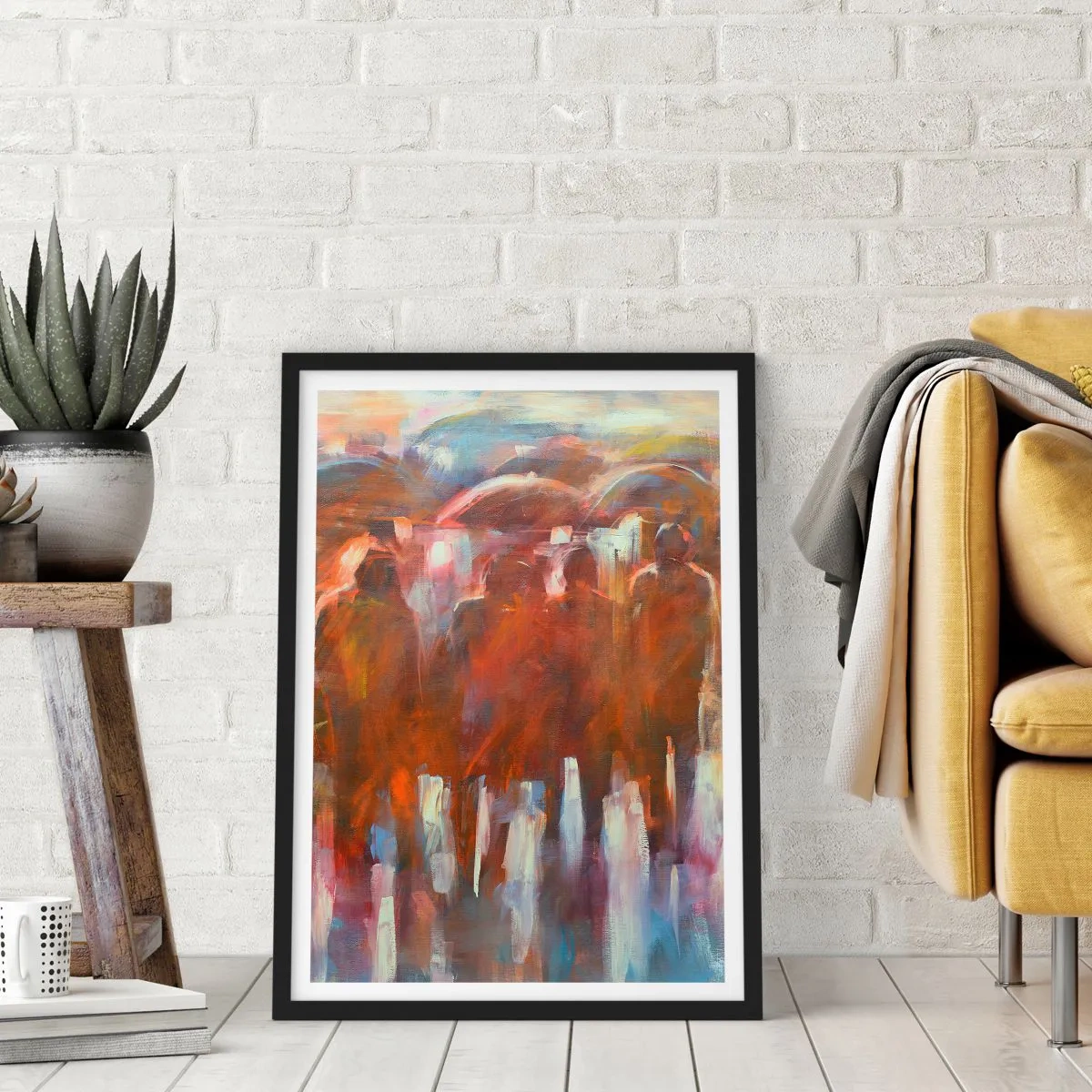 Póster en marco negro - Iguales entre la niebla - 61x91 cm