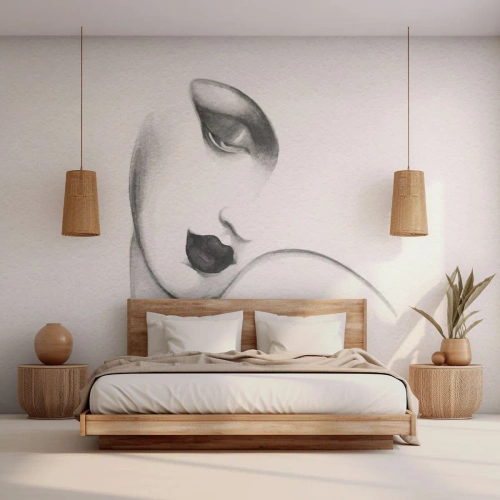 Fotomural Autadhesivo Deluxe Sticker - Pensativa - retrato de una mujer, cara de mujer, Pedazo - 250x175 cm