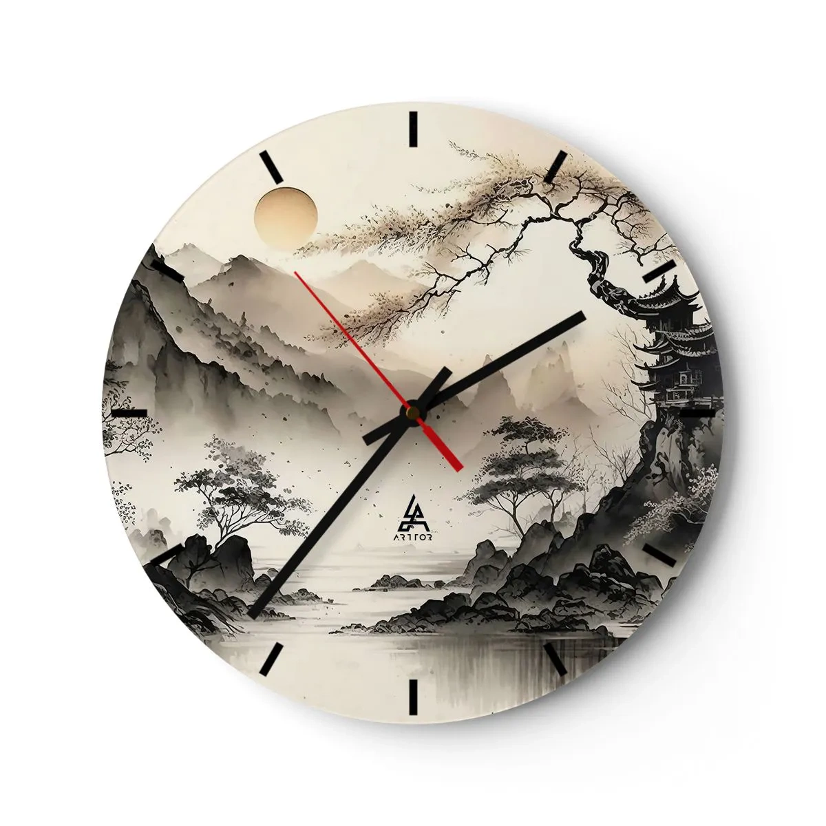 Reloj de pared - Reloj de vidrio - El encanto único de Oriente - 40x40 cm