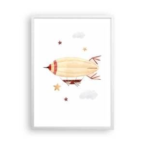 Póster en marco blanco - Dirigible - 50x70 cm