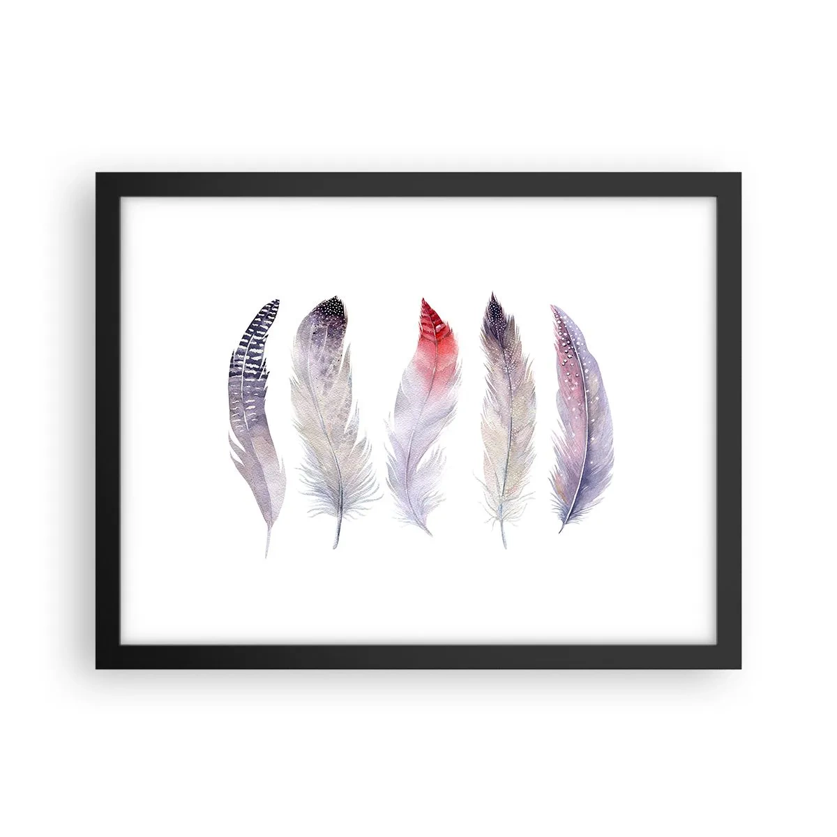 Póster en marco negro - Suave como la niebla de muchos colores - 40x30 cm