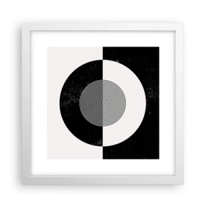 Póster en marco blanco - Armonía en blanco y negro - 30x30 cm