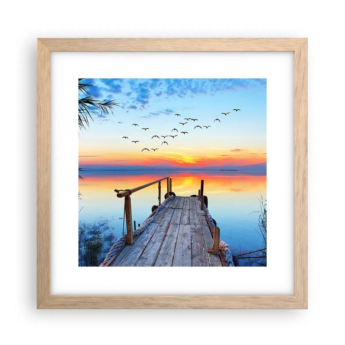 Póster en marco roble claro - Es hora de volver... - 30x30 cm