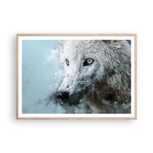 Póster en marco roble claro - Conoce el alma del lobo - 100x70 cm