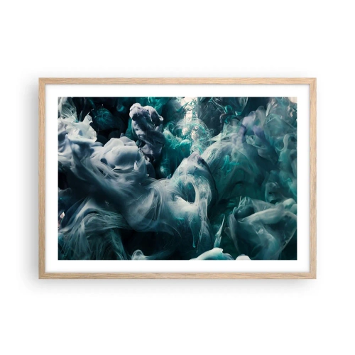 Póster en marco roble claro - Un movimiento de color - 70x50 cm