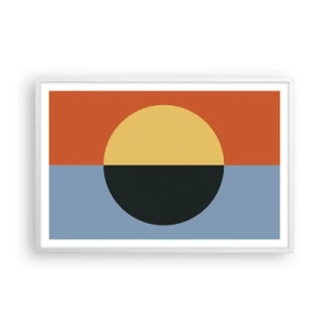 Póster en marco blanco - Una composición de calidez y frescura - 91x61 cm