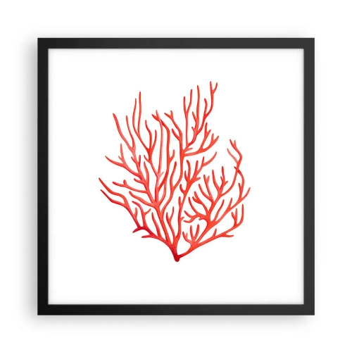 Póster en marco negro - Filigrana de coral - 40x40 cm
