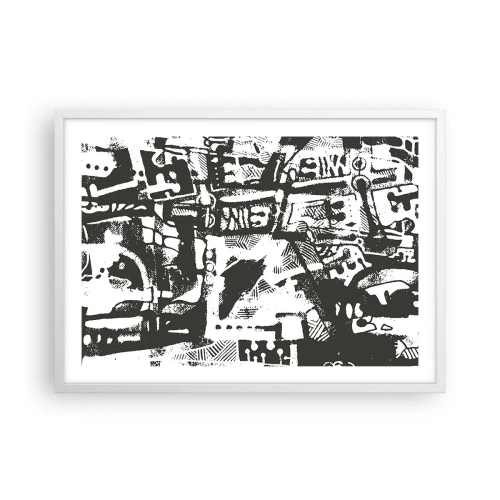 Póster en marco blanco - ¿Orden o caos? - 70x50 cm
