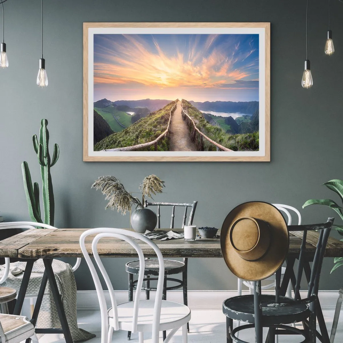 Póster en marco roble claro - Cerca del cielo - 100x70 cm