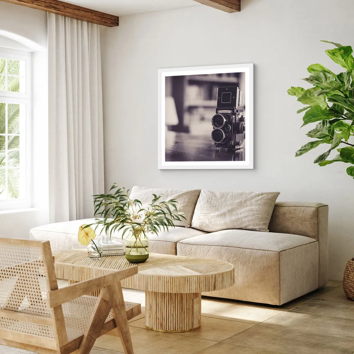 Póster en marco blanco - La magia de la fotografía antigua - 60x60 cm