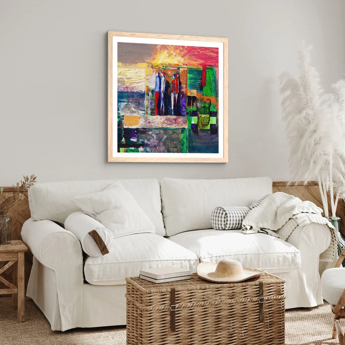 Póster en marco roble claro - Relaciones y emociones - 40x40 cm