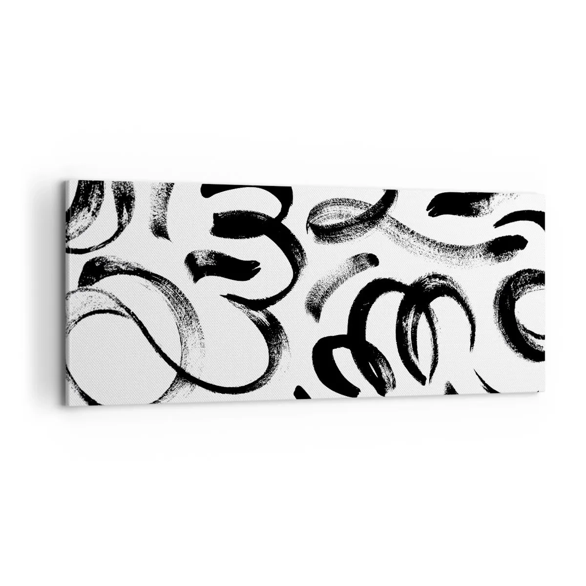 Cuadro sobre lienzo - Impresión de Imagen - Negro sobre blanco - 100x40 cm