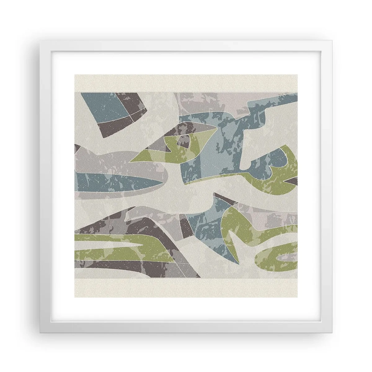 Póster en marco blanco - Composición tras vidriera - 40x40 cm