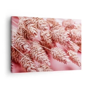 Cuadro sobre lienzo - Impresión de Imagen - Primer plano de las orejas teñidas de rosa. - 70x50cm - Estructura floral en rosa - Decoración de pared moderna para salón y dormitorio ARTTOR