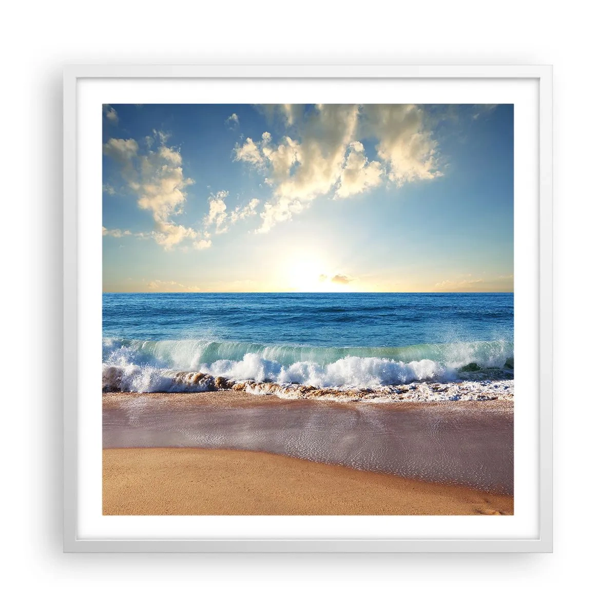 Póster en marco blanco - Movimiento y quietud al mismo tiempo - 60x60 cm