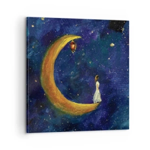 Cuadro sobre lienzo - Impresión de Imagen - La llamada de la Luna - 60x60 cm