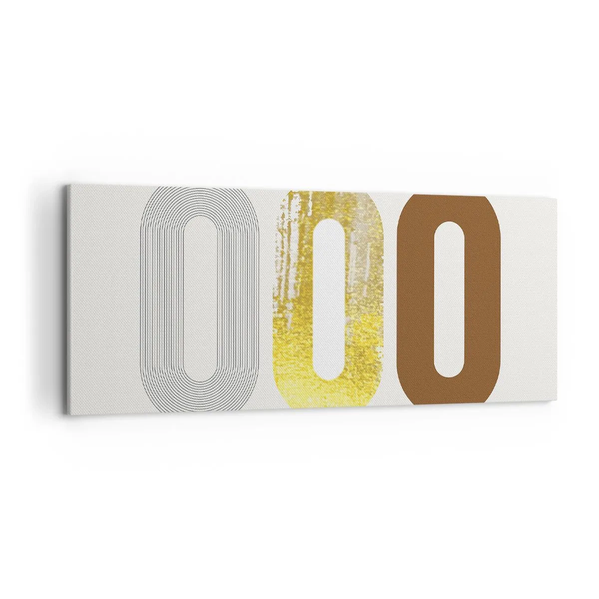 Cuadro sobre lienzo - Impresión de Imagen - Motivo abstracto de tres formas geométricas - 120x50cm - ¡Ooo! - Decoración de pared moderna para salón y dormitorio ARTTOR