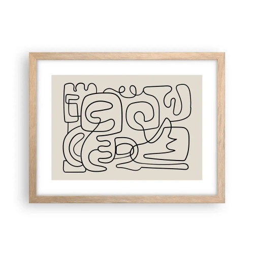 Póster en marco roble claro - El camino correcto - 40x30 cm