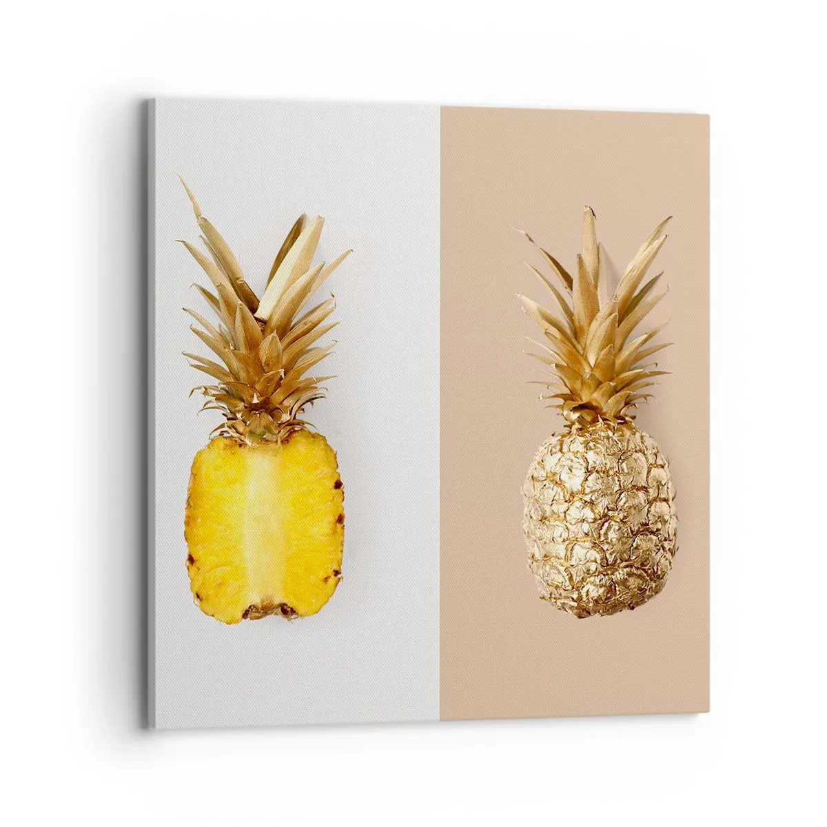Cuadro sobre lienzo - Impresión de Imagen - Piña y media - 70x70 cm