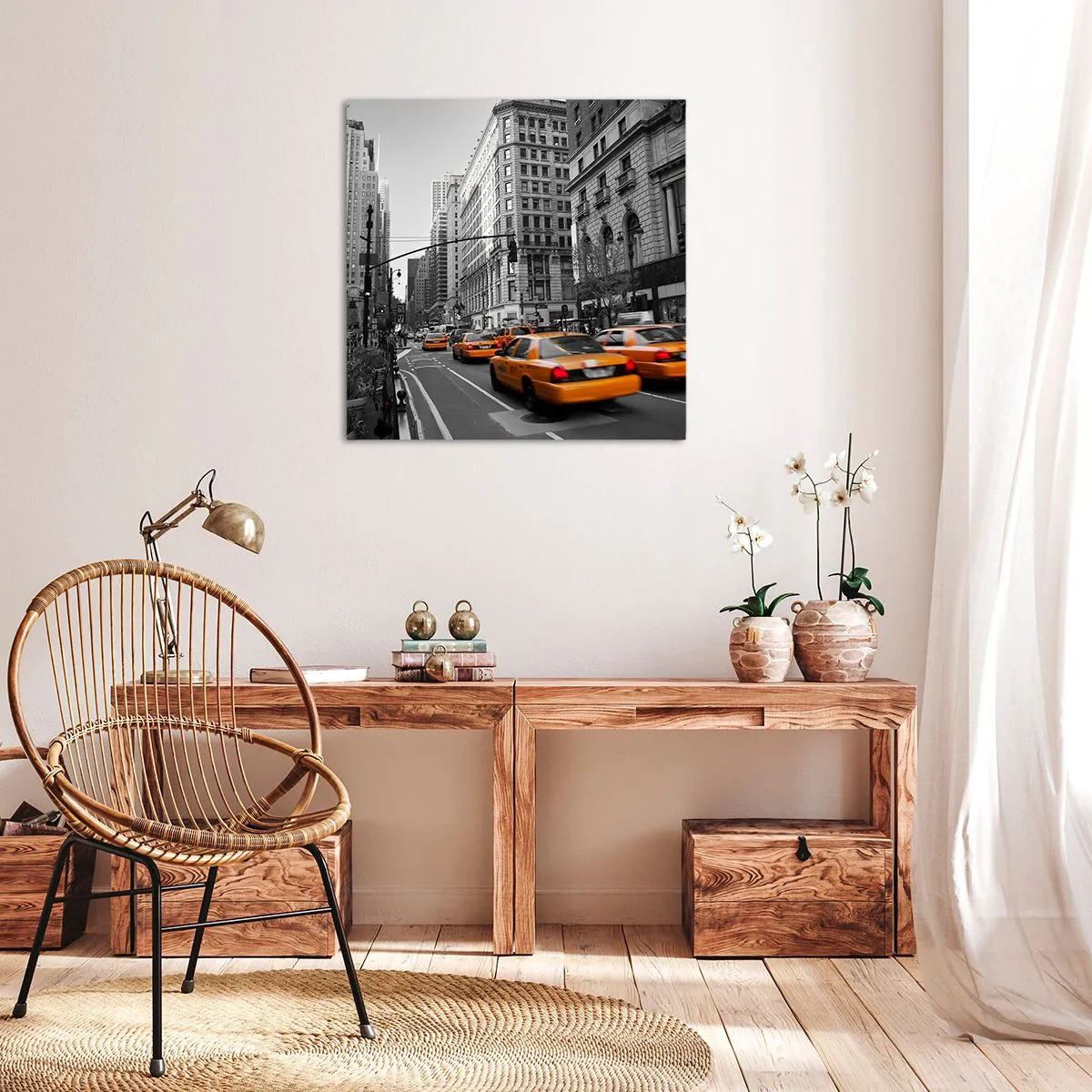 Cuadro sobre lienzo - Impresión de Imagen - Los soles de la gran ciudad - 40x40 cm