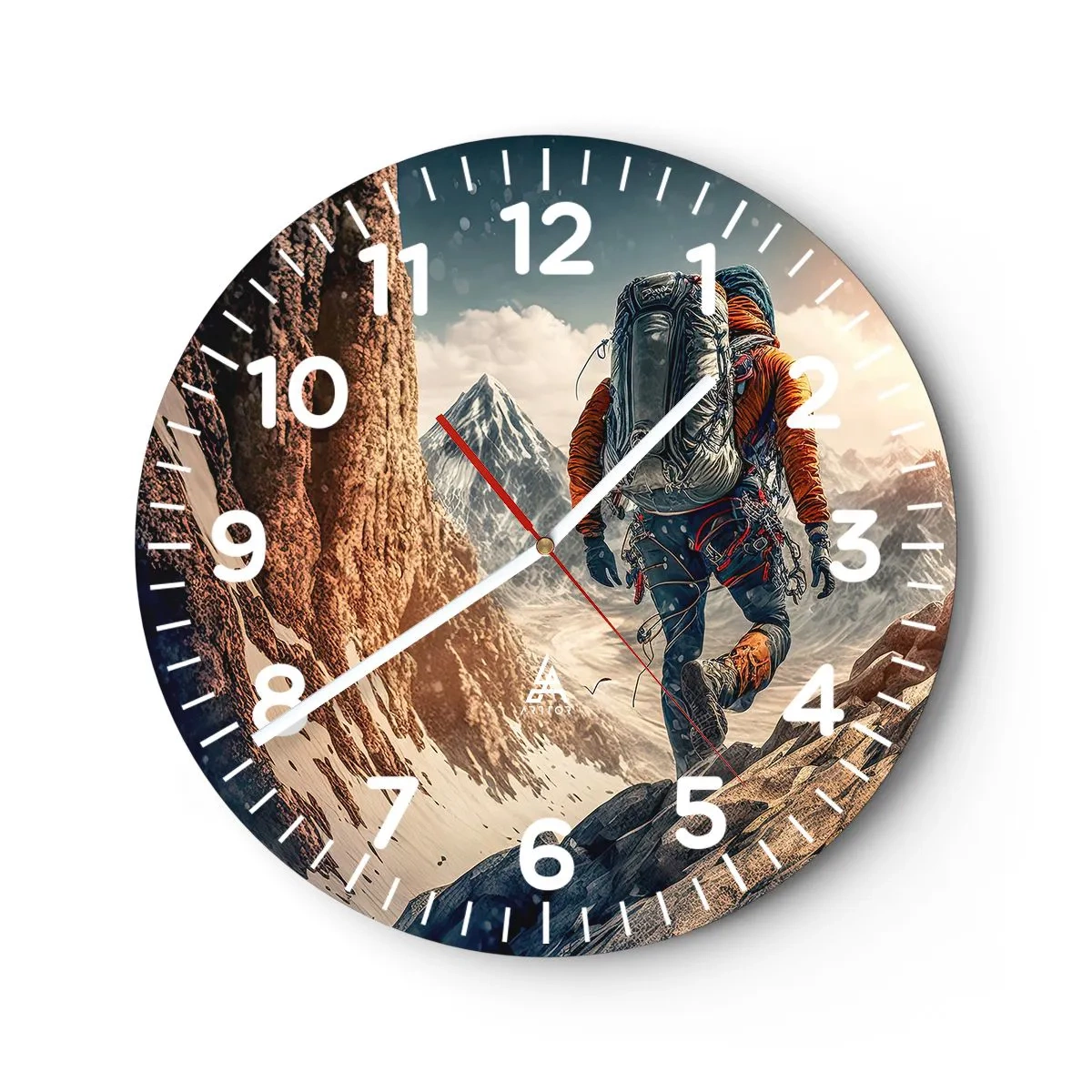Reloj de pared - Reloj de vidrio - Guerrero solitario - 40x40 cm