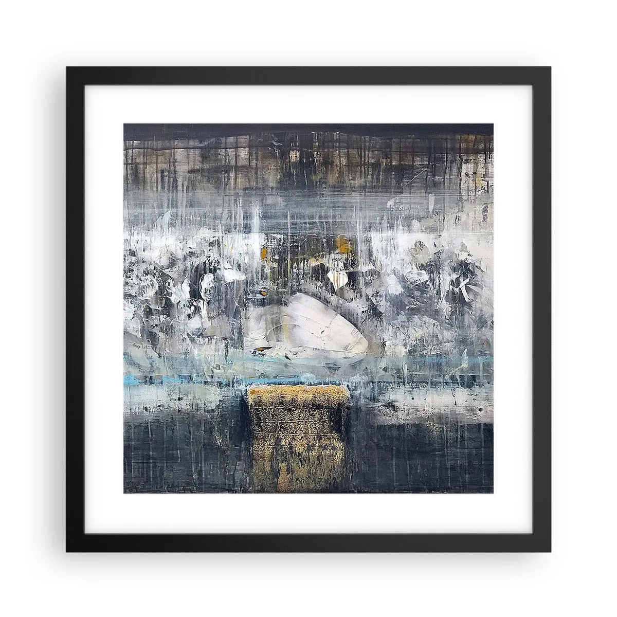 Póster en marco negro - Hielo abstracto - 40x40 cm