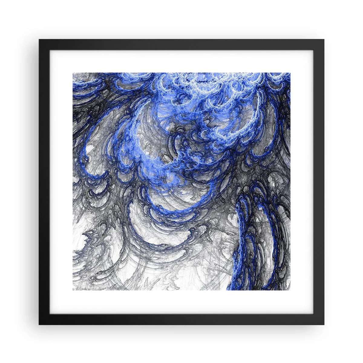 Póster en marco negro - El nacimiento de una ola - 40x40 cm