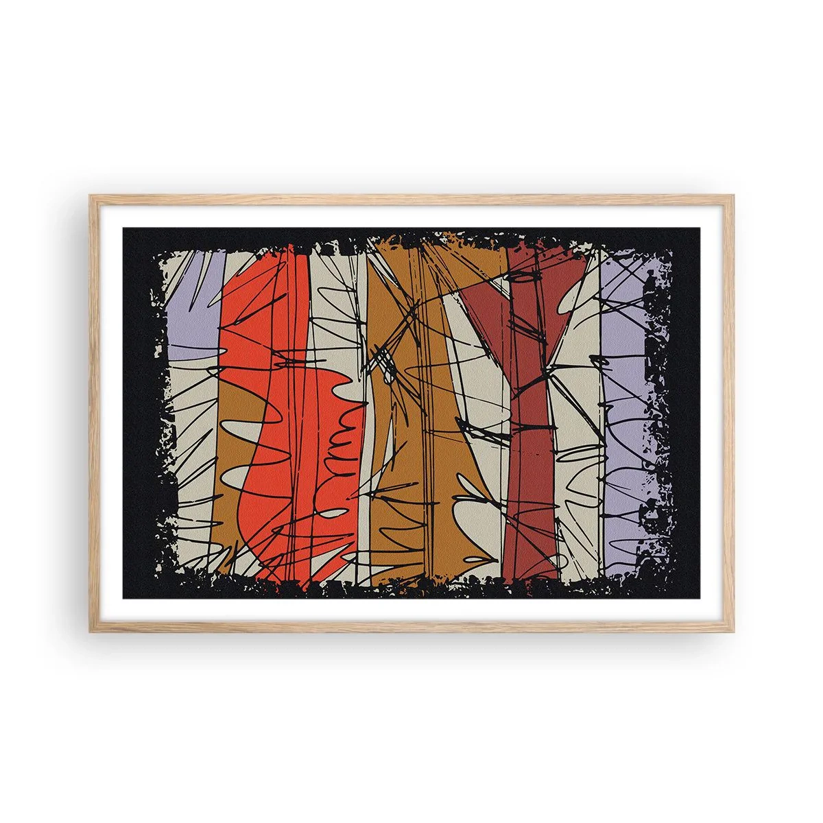 Póster en marco roble claro - Composición espontánea - 91x61 cm