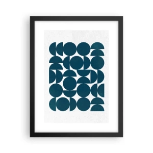 Póster en marco negro - Círculos y semicírculos - 30x40 cm