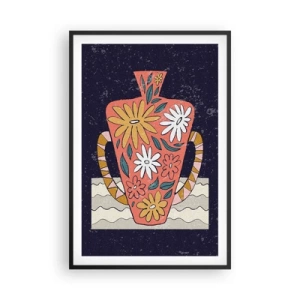 Póster en marco negro - Jarrón pintado - 61x91 cm