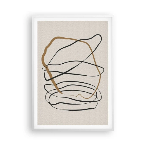 Póster en marco blanco - Composición: danza lineal - 70x100 cm