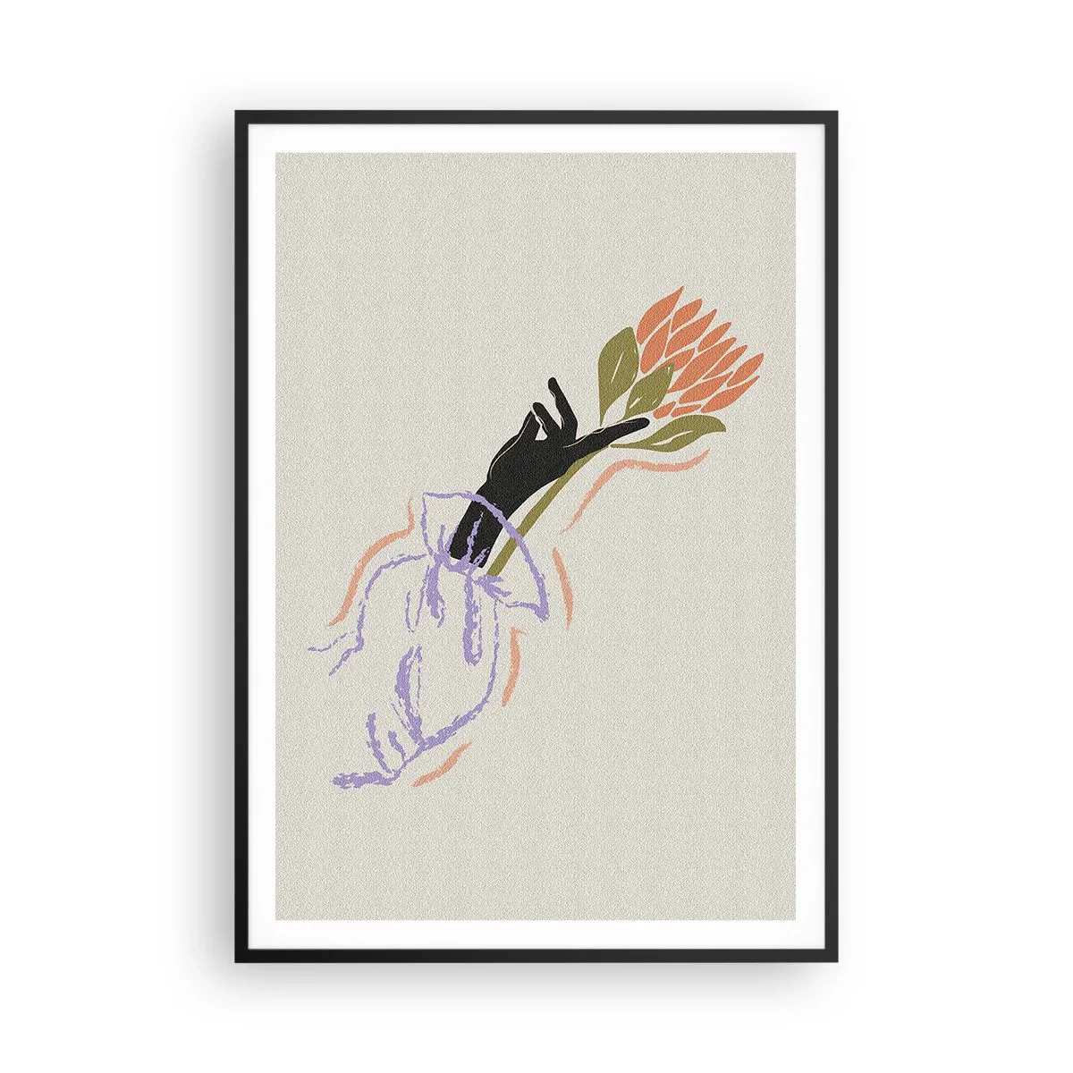 Póster en marco negro - Un toque fraternal - 70x100 cm