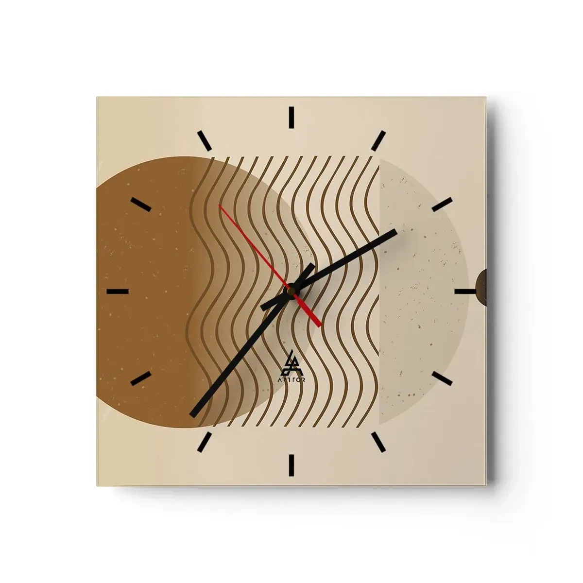 Reloj de pared - Reloj de vidrio - Sobre el origen de las figuras geométricas - 40x40 cm