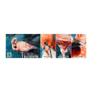 Muestra De Fotomural Standard Eco - Decorativo por naturaleza - Flamenco, Pájaro, Naturaleza - 100x30 cm