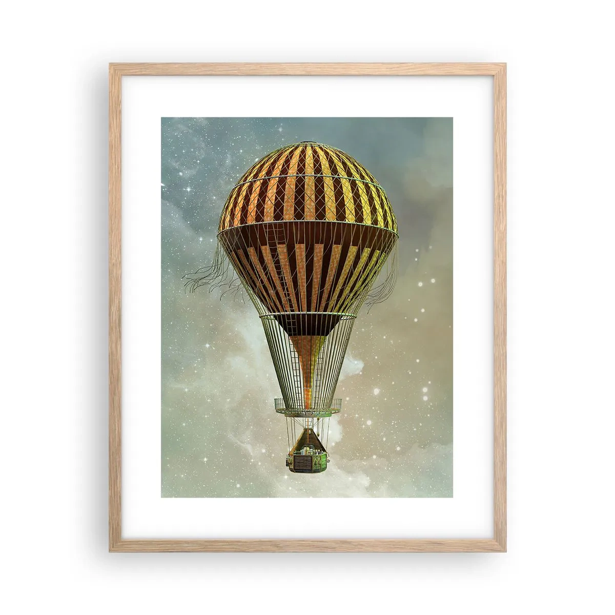 Póster en marco roble claro - Vuelos pioneros - 40x50 cm