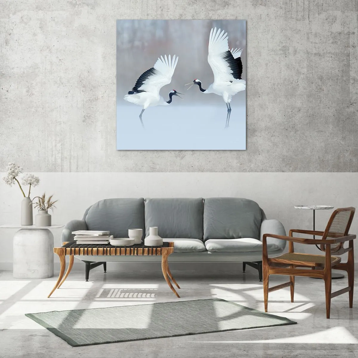 Cuadro sobre vidrio - Impresiones sobre Vidrio - Danza en la niebla - 40x40 cm