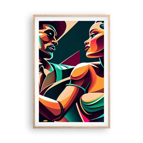 Póster en marco roble claro - Al ritmo del corazón - 61x91 cm