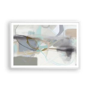Póster en marco blanco - Abstracción brumosa - 91x61 cm