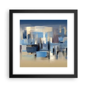 Póster en marco negro - Construcción azul - 30x30 cm