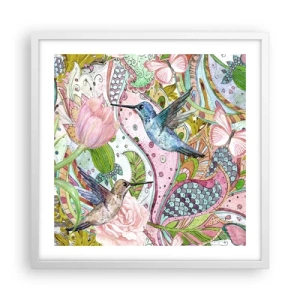 Póster en marco blanco - Enredado en las vides - 50x50 cm